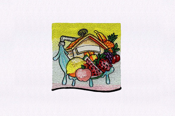 Fruits House Embroidery Review for Small Business Merch