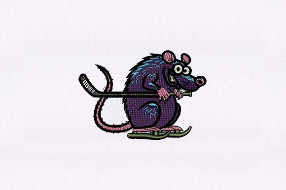 Hockey Gear Rat: A Quirky Embroidery Gem for Gifts