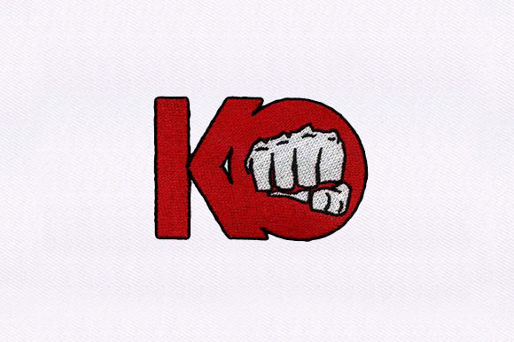 KO Punch: A Bold Embroidery Design for Small Business Merch